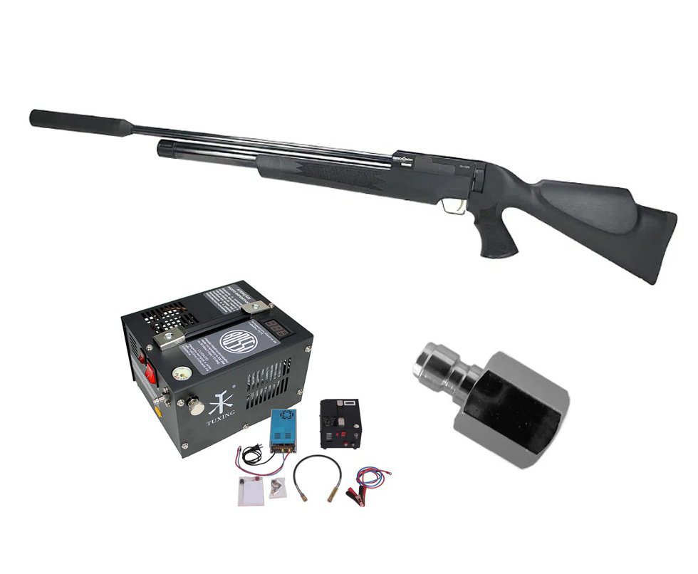 Carabina de Pressão PCP Brocock Enigma 5,5 + Compressor portátil 300BAR 110V/220V/12V