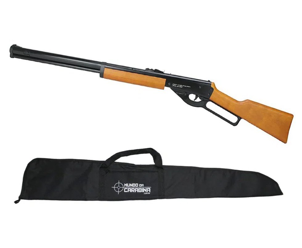 Carabina de Pressão Spring Cowboy Lever Action Madeira 4,5mm - Rossi + Capa