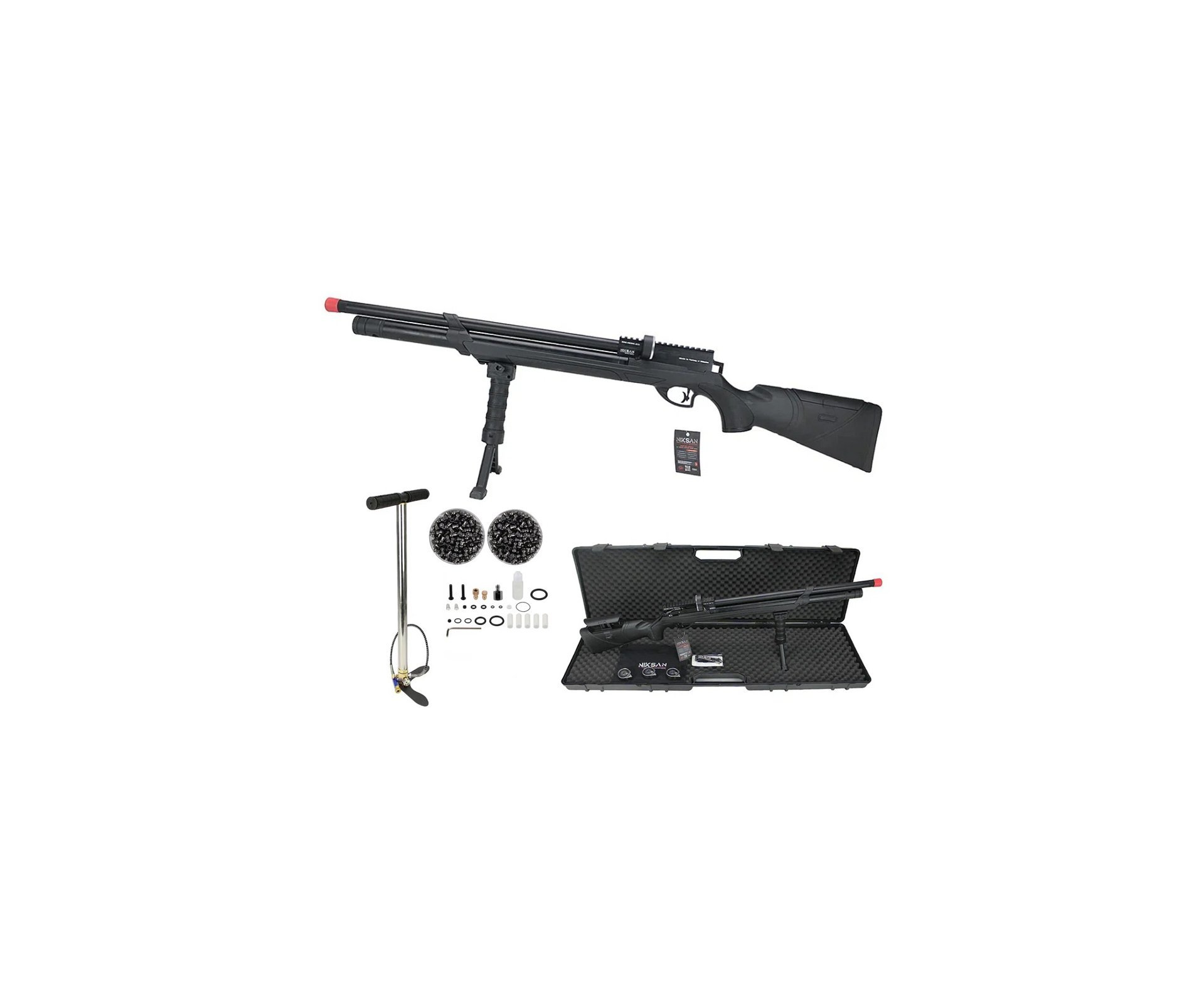 Carabina de Pressão PCP NKS Archero S 5,5mm - Niksan Defense + Bomba + Chumbos