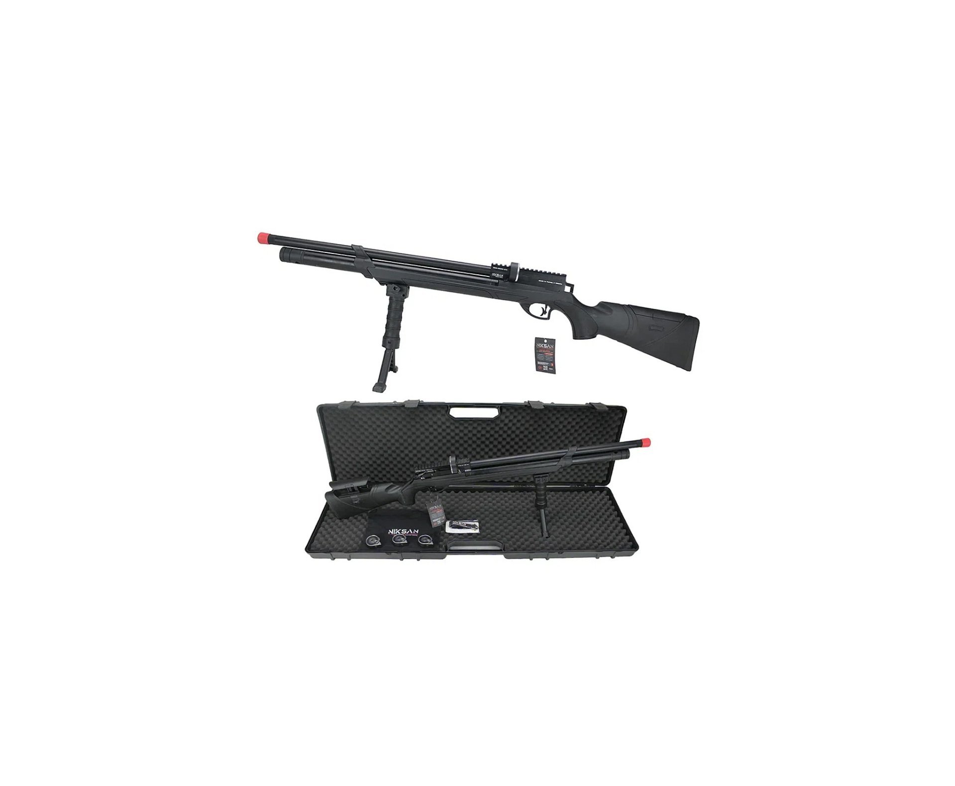 Carabina de Pressão PCP NKS Archero S 5,5mm - Niksan Defense + Scuba 3L 300bar + 2 Caixas de Chumbo + Alvos