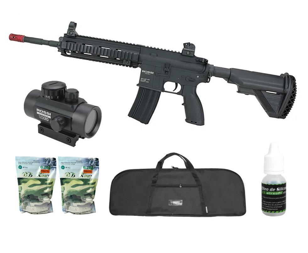 Rifle de Airsoft Neptune 416-L 6mm AEG - Rossi + BBS + Capa + Óleo + Red Dot