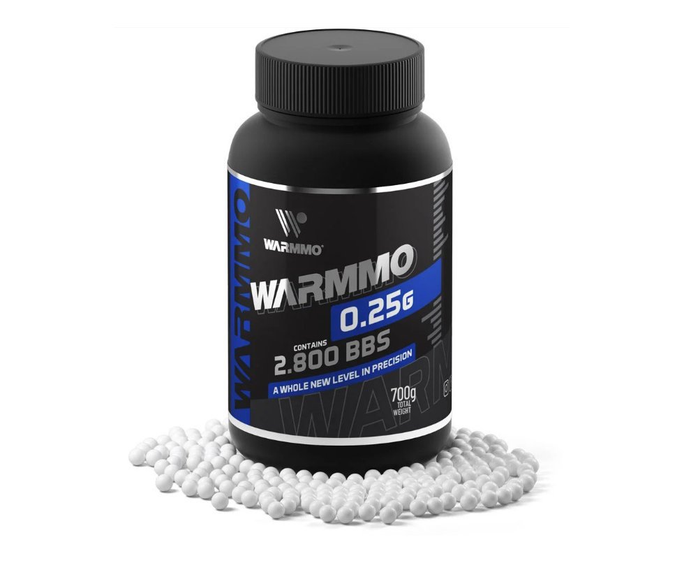 Esfera Munição Airsoft BBs Warmmo 0,25g 6,0mm Alta Performance com 2800 und