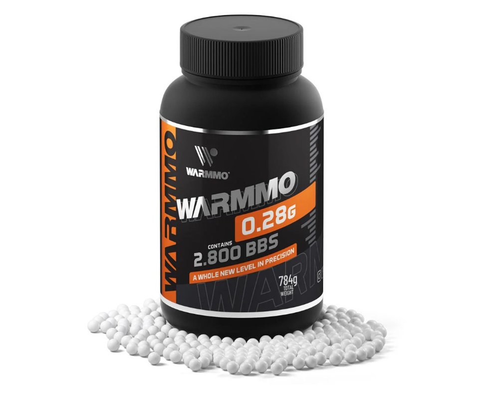 Esfera Airsoft BBs Warmmo 0,28g 6,0mm Pacote com 2800 un