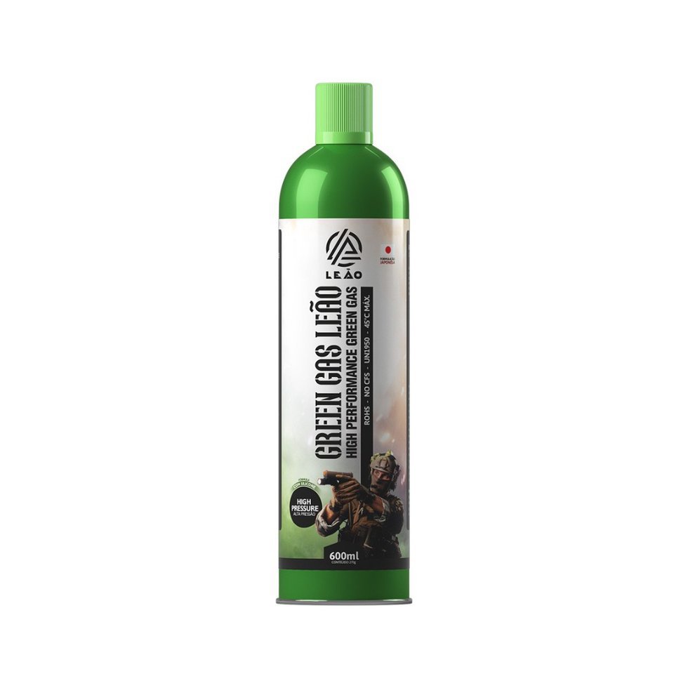 Green Gas para airsoft GBB Black Power 12 Kg 174 lbs Com Silicone Alta performance - Leão
