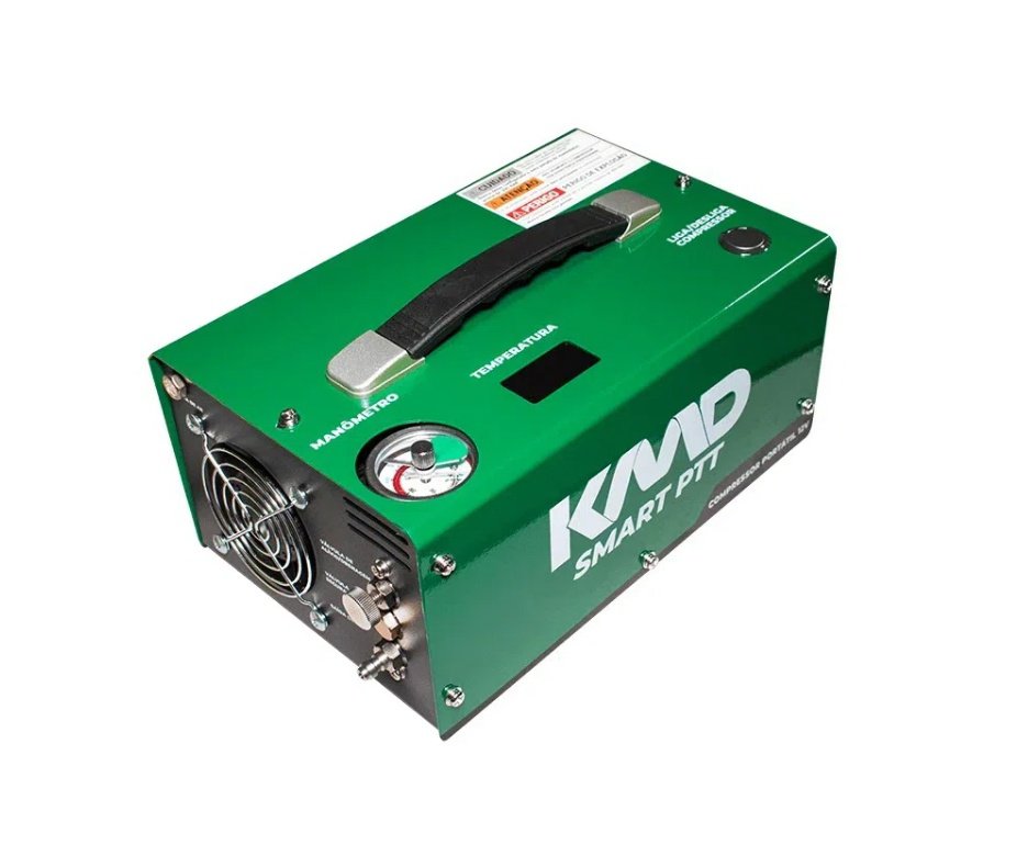 Carabina de Pressão PCP Alpha 6.35mm Camu Regulagem Potencia + Compressor Portátil 300 BAR - KMD