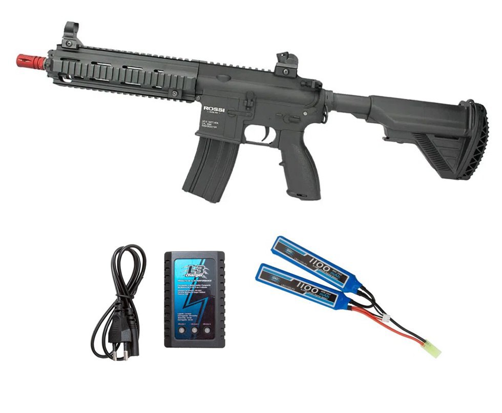 Rifle de Airsoft AEG AR15 Neptune 416 Gatilho Eletrônico 6mm + Bateria + Carregador