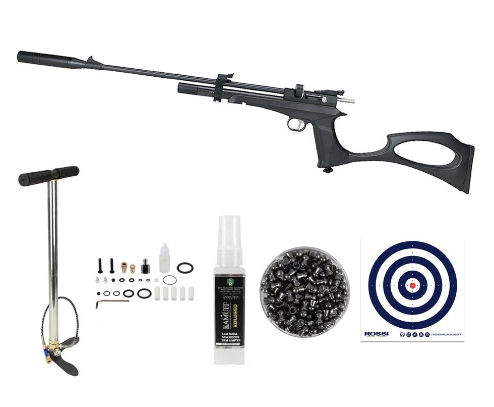 Carabina e Pistola de Pressão PCP Air Viper XL 5,5 + Bomba + Chumbo + Alvos + Kamuff