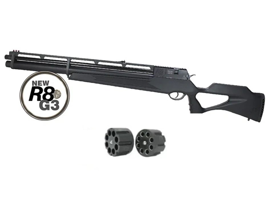 Carabina De Pressão Pcp Rossi R8 G3 Black STD 5,5mm 8 Tiros 377 M/S