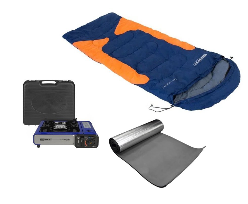 Saco De Dormir Freedom -1,5c A -3,5c Azul E Laranja - Nautika + Isolante + Fogareiro Frontier Azul