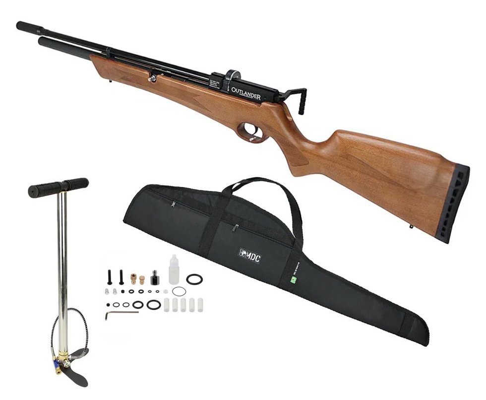 Carabina de Pressão PCP Rossi Outlander VR Válvula Reguladora Madeira 5.5 + Capa + Bomba