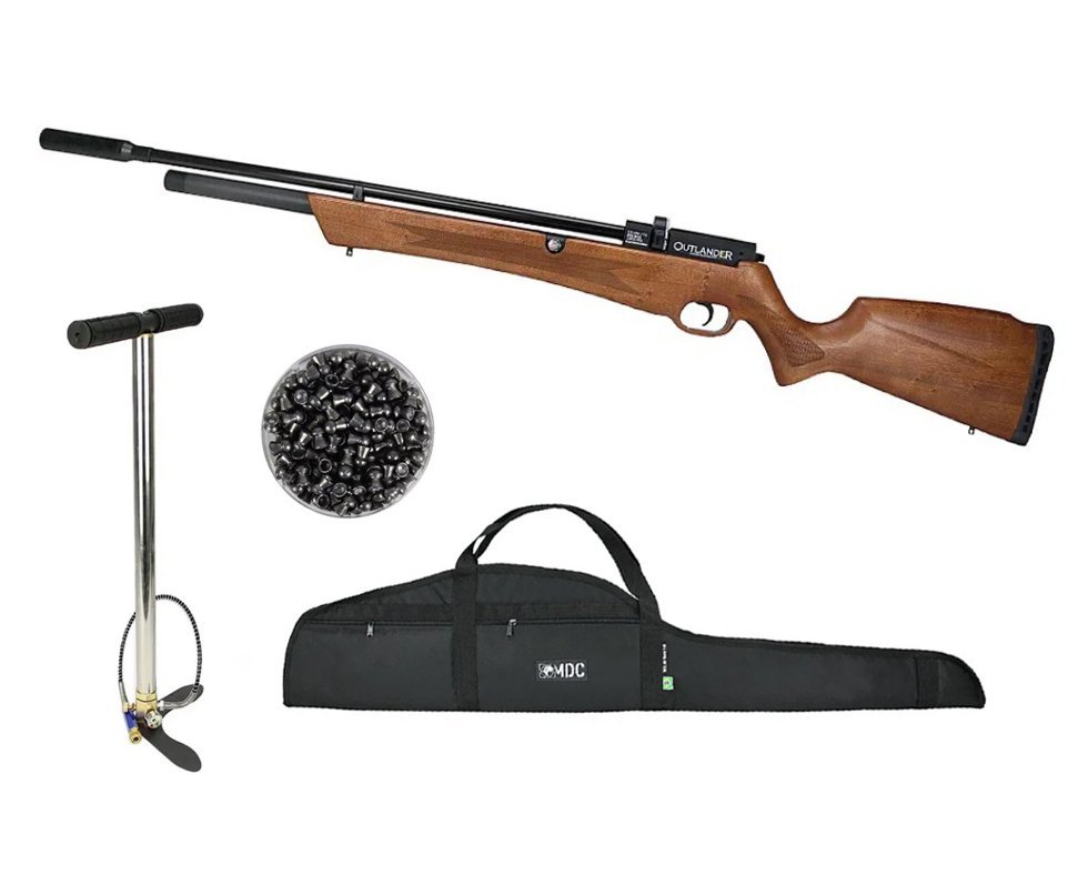 Carabina de Pressão PCP Rossi Outlander Madeira 5,5 + Capa + Bomba + Chumbos