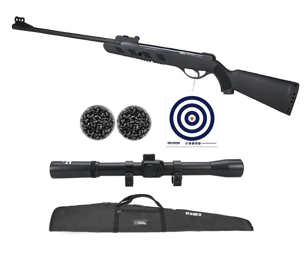 Carabina de Pressão Scorpion 5,5 + Capa + Luneta 4x20 + Chumbos + Alvos