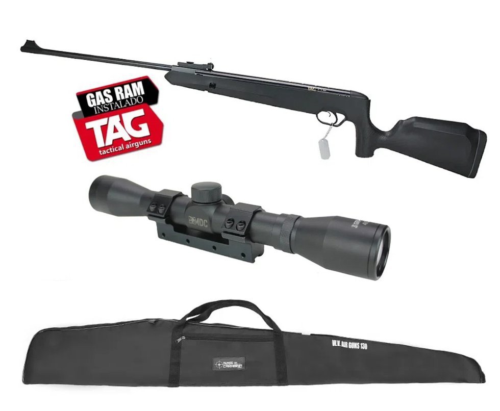 Carabina de Pressão Naja Nitro Gás Ram 5,5 + Capa + Luneta 4x32