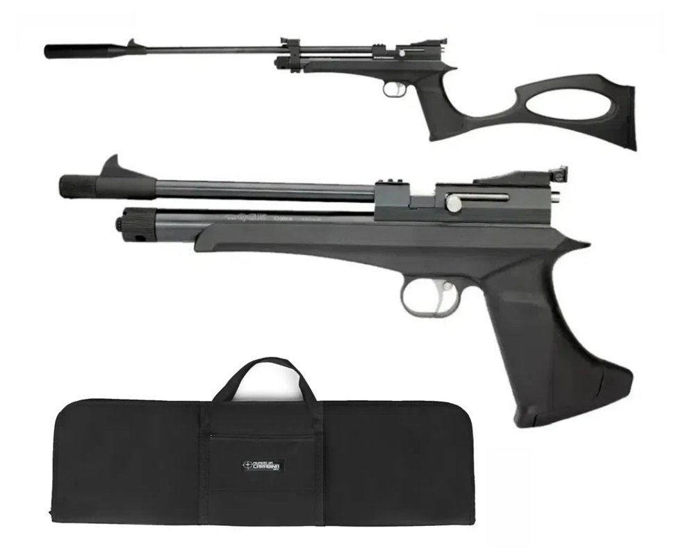 Carabina De Pressão Co2 Cp2 Cobra Hibrida Black 4,5mm Qgk By Spa + Capa