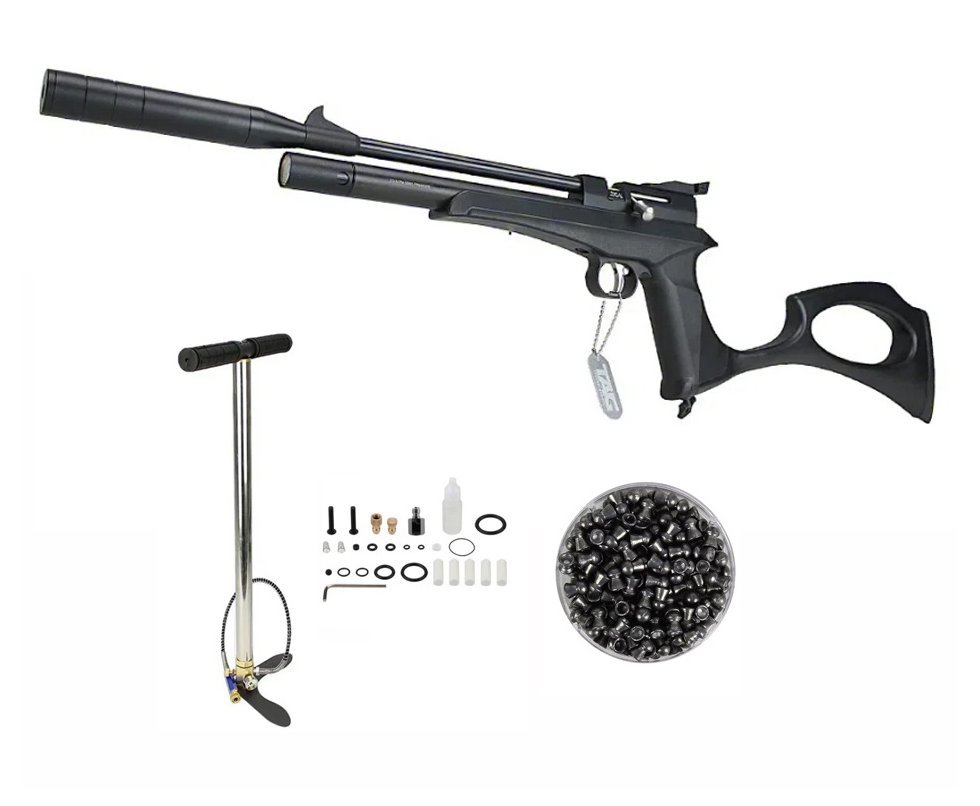 Carabina e Pistola de Pressão PCP Air Short 5,5 + Bomba + Chumbo