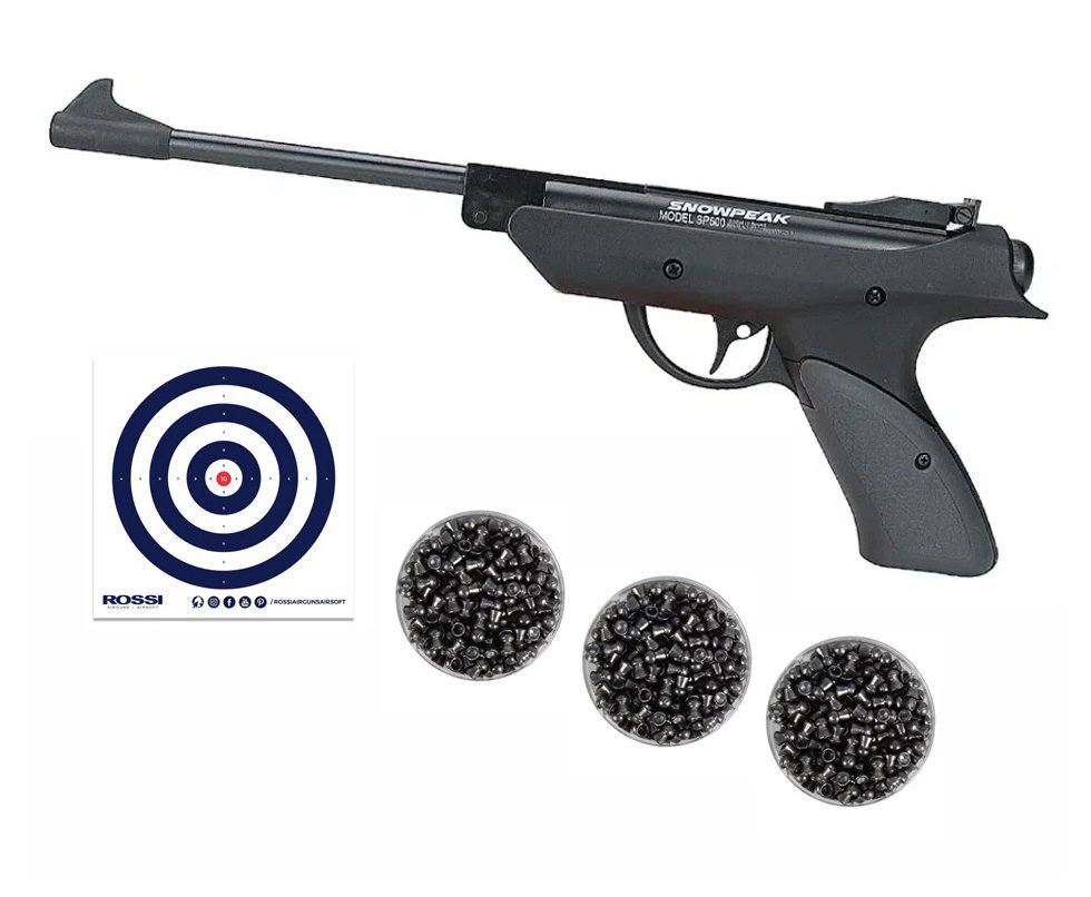 Pistola de Pressão SP500 5,5mm SPA + 03 Cx Chumbinho + Alvos