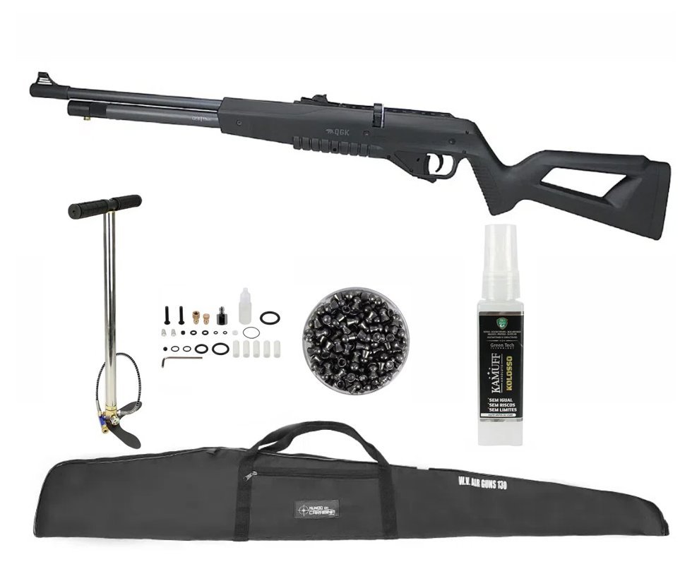 Carabina de Pressão PCP G850 Black Cal 5,5 + Bomba + Capa + Chumbo + Kamuff