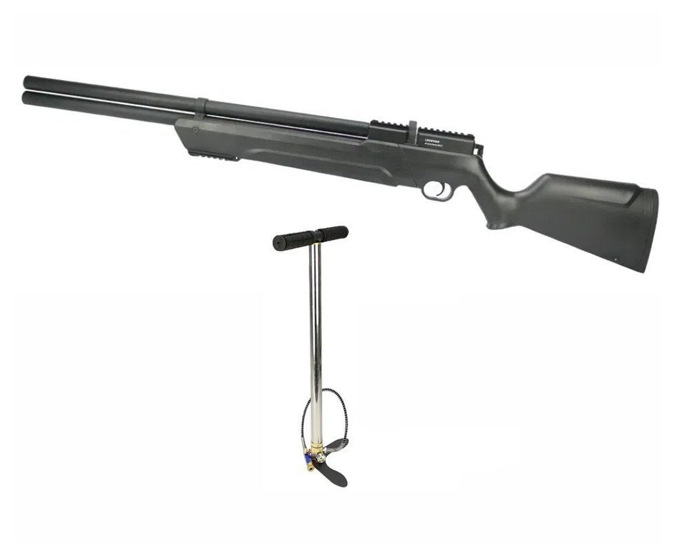 Carabina De Pressão Pcp Leviathan Ps-p 6.35mm 8 Tiros Black - Nova Vista + Bomba