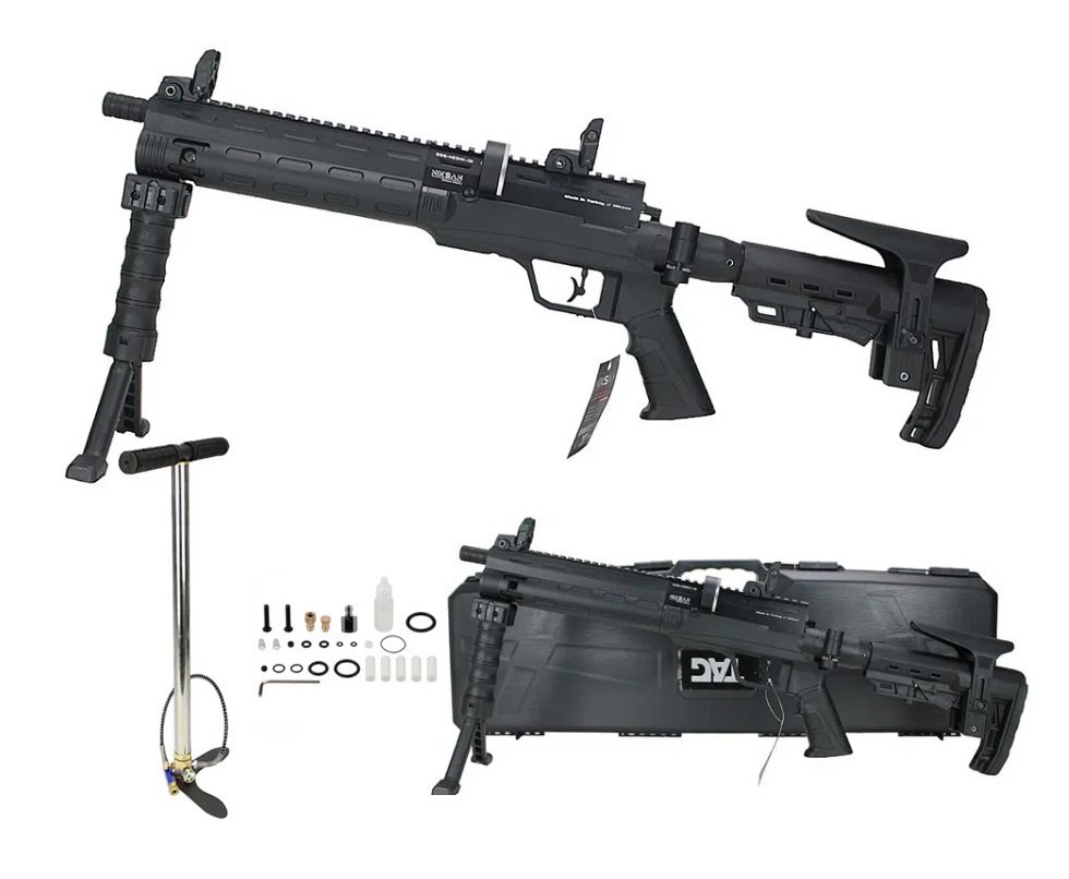 Carabina de Pressão PCP NKS Tacto S 5,5mm - Niksan Defense + Bomba