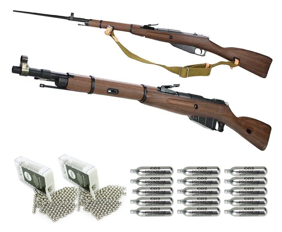 Carabina de Pressão CO2 Mosin Nagant M1944 4,5 + Co2 + BBS