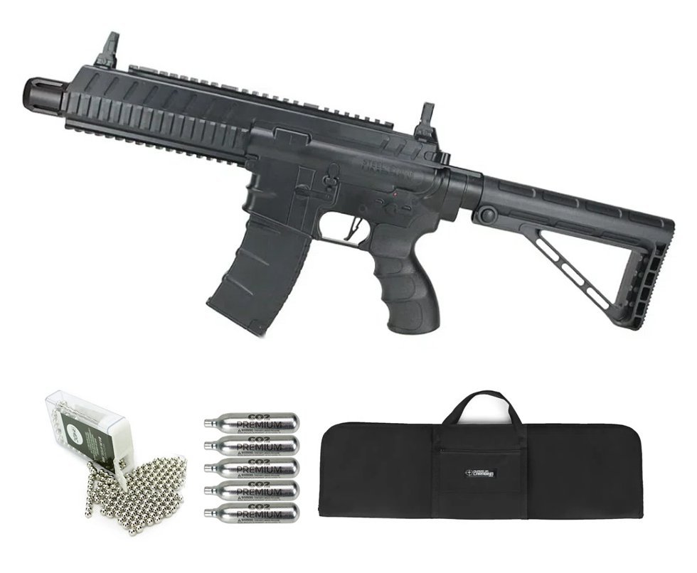 Rifle de Pressão CO2 HK HK416 Steel Strike 4.5 + Co2 + BBS + Capa