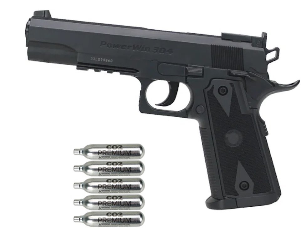 Pistola de Pressão CO2 1911 Tactical BBs 6mm + CO2