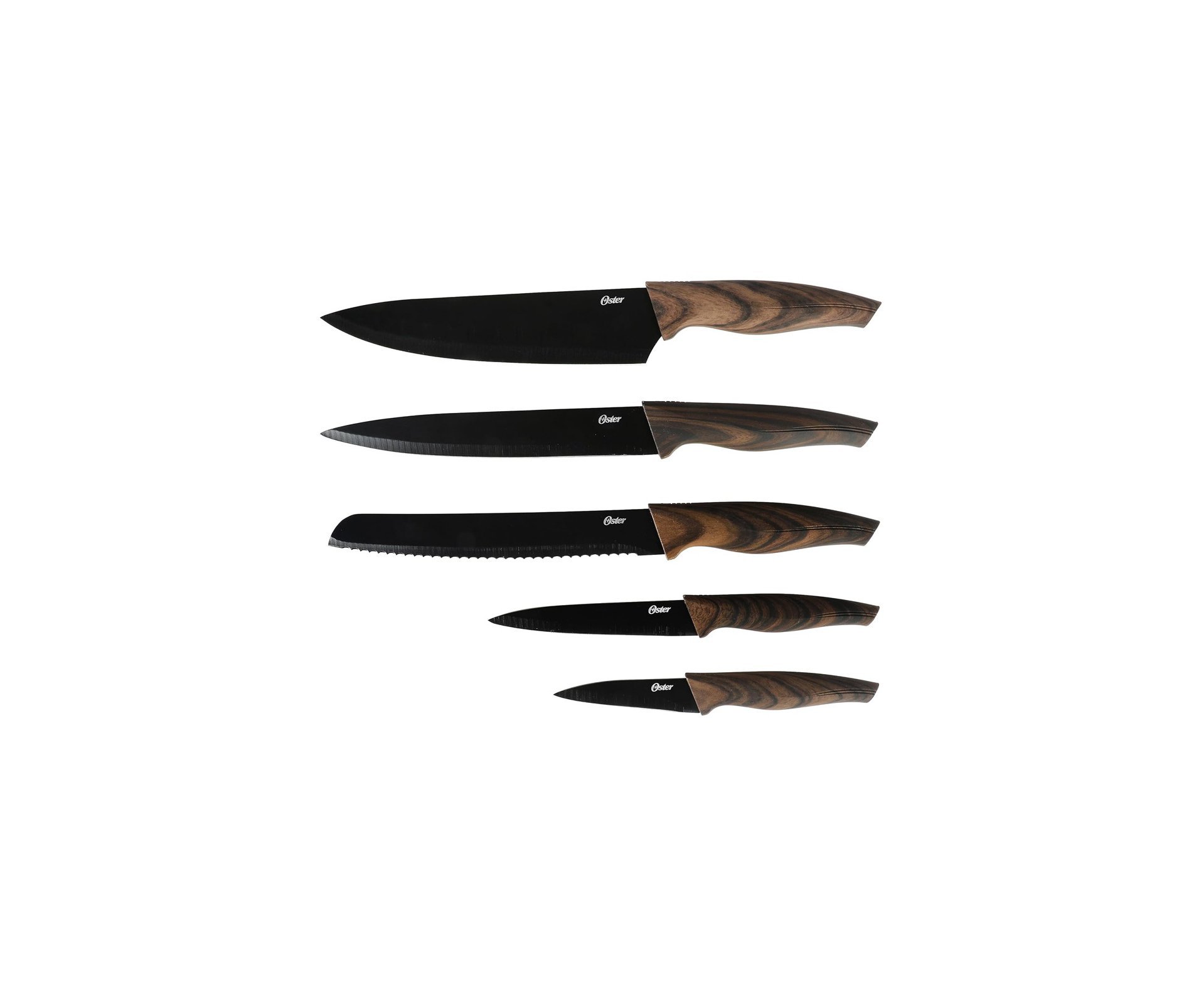Jogo de Facas 5 Peças Aço Inox Lâmina Preta Godfrey Oster