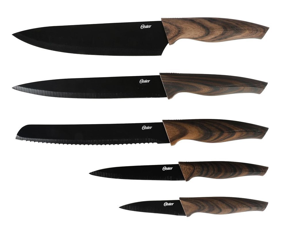 Jogo de Facas 5 Peças Aço Inox Lâmina Preta Godfrey Oster
