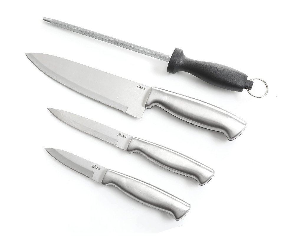 Kit Churrasco 4 Pçs Faca Amolador Baldwyn Oster