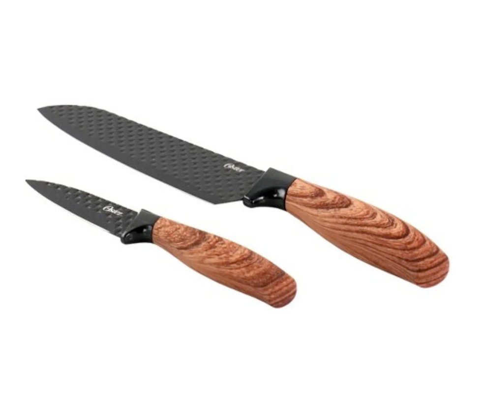 Jogo de Facas 2 Peças Aço Inox Lâmina Preta Santoku Gunderson Oster