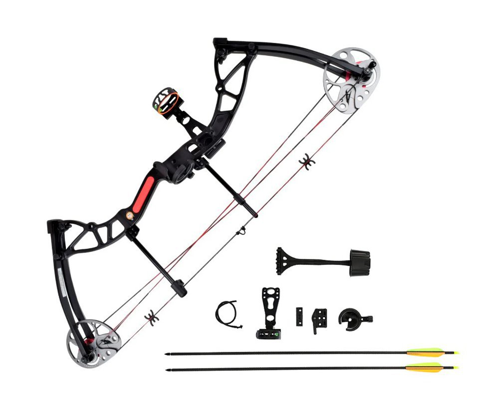 Arco Composto Exterminator Preto / Vermelho C/Acessorios 15 - 70 Lb Ek Archery