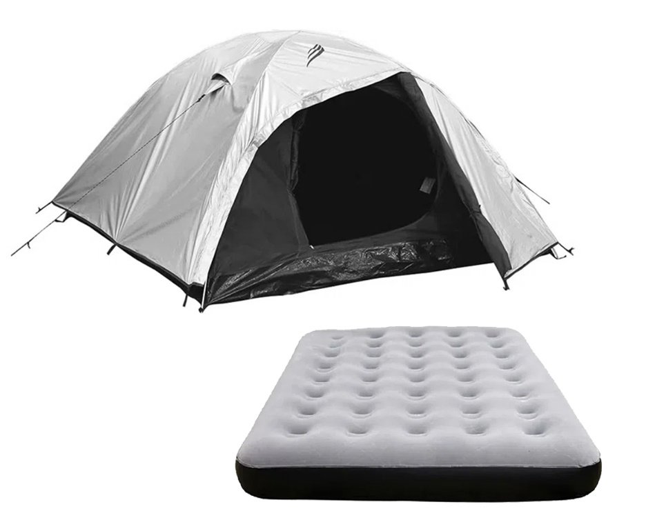 Barraca de camping Onix 4 Pessoas Blackout 2000mm Coluna D'agua - NTK + Colchão Inflável Casal