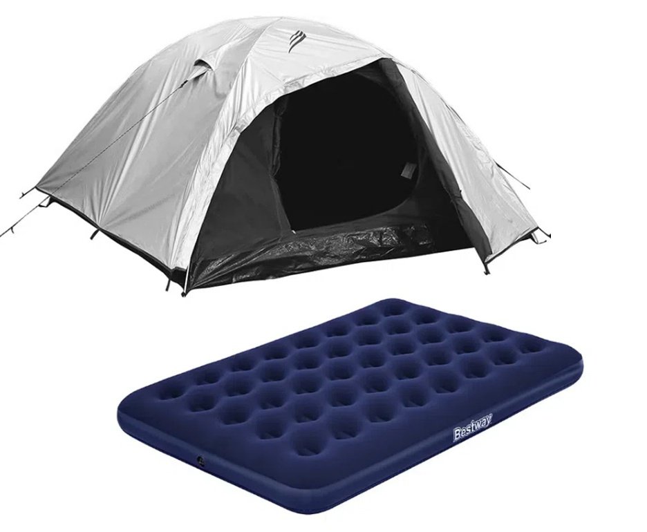 Barraca de camping Onix 4 Pessoas Blackout 2000mm Coluna D'agua - NTK + Colchão Inflável Casal