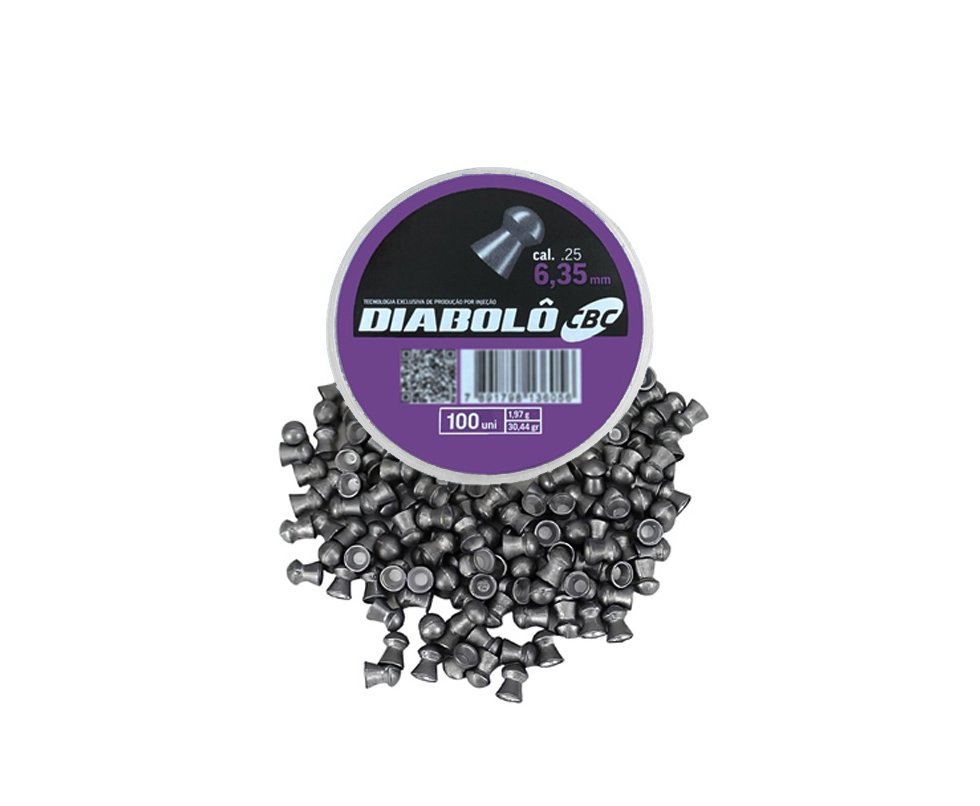 Chumbinho Diabolo 6,35 mm c/100un - CBC