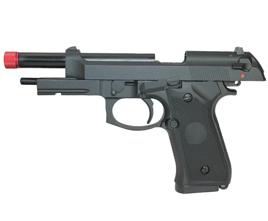 Pistola de Airsoft Gás GBB Beretta M92 com Blowback 6mm Rossi + Green Gas + BBs + Alvos