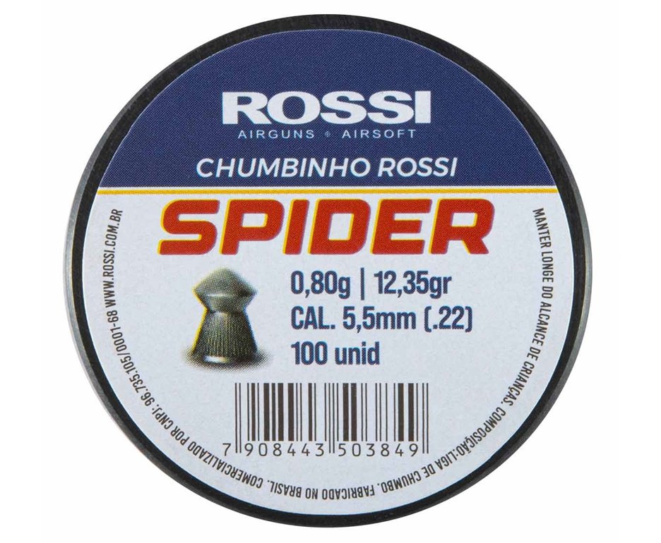 Kit 15 Cx Chumbinho Rossi Spider 5,5mm-100unds + Alvos