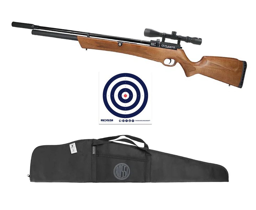 Carabina de Pressão PCP Rossi Outlander VR 5.5 + Luneta 3-9x40 + Capa + Alvos