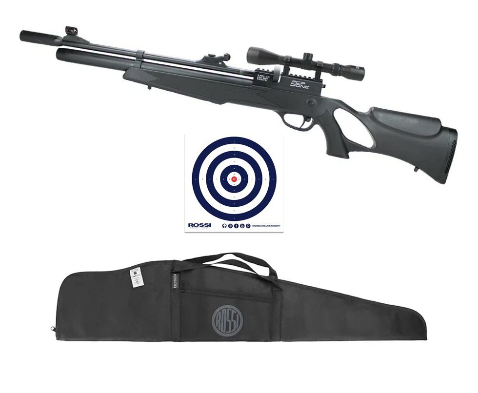 Carabina de Pressão PCP Rossi Dione 5.5 + Luneta 3-9x40 + Capa + Alvos