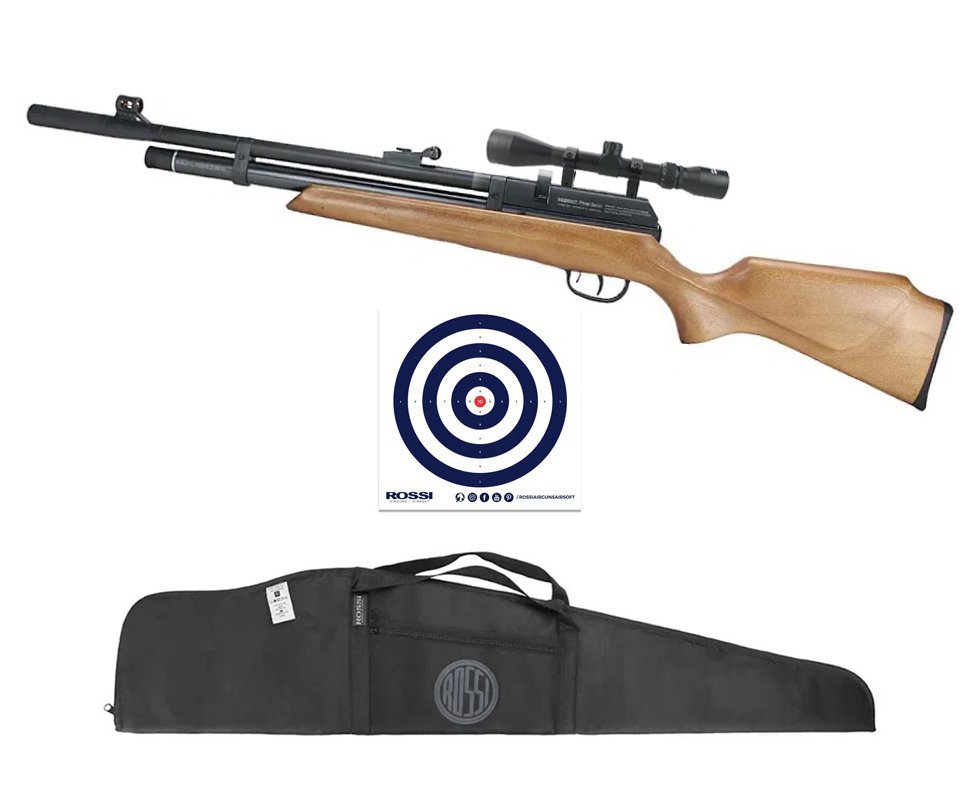 Carabina de Pressão PCP Beeman Raider 1331 Madeira 5.5 + Luneta 3-9x40 + Capa + Alvos