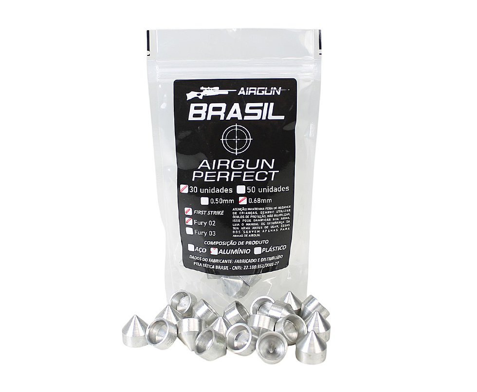 Munição First Strike Aluminio Paintball HDR .68 com 30un - Airgun Brasil