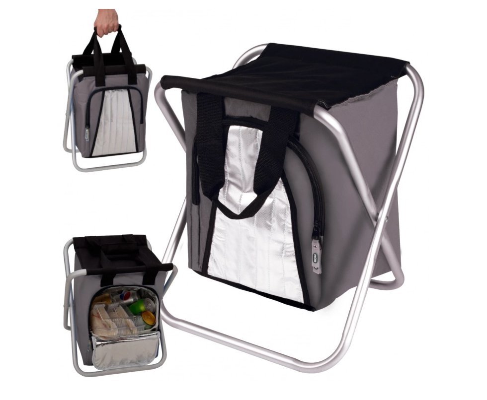 Banqueta Camping Dobravel + Cooler Termico 25l - Mor