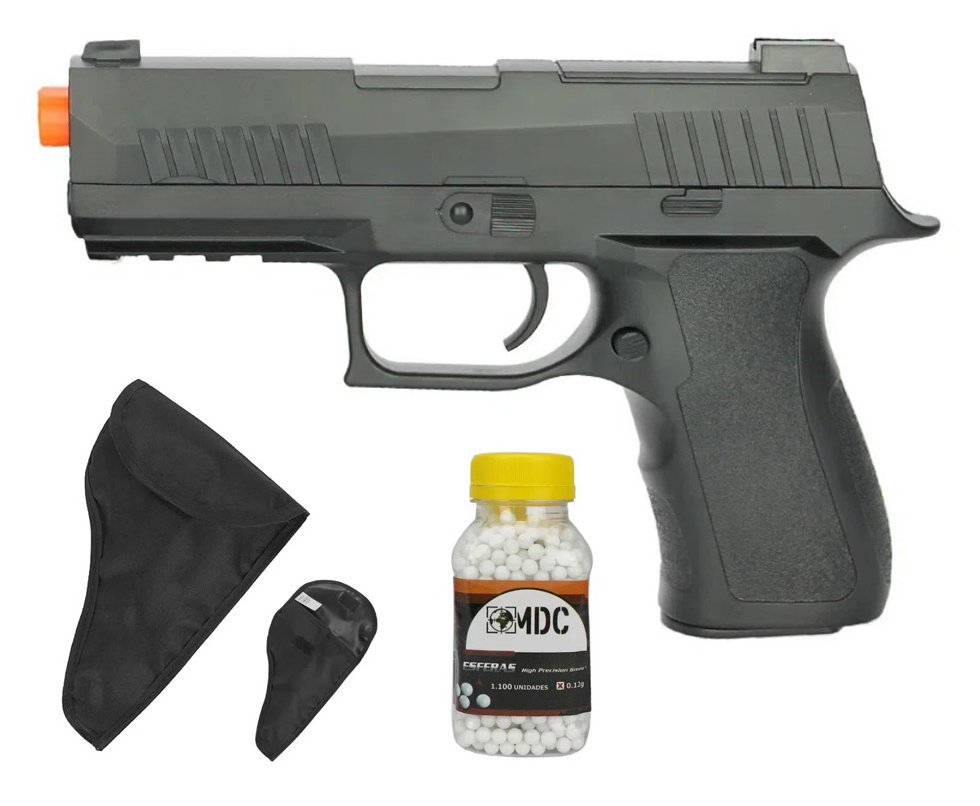 Pistola de Airsoft P320 V311 Spring + BBS + Coldre / Capa