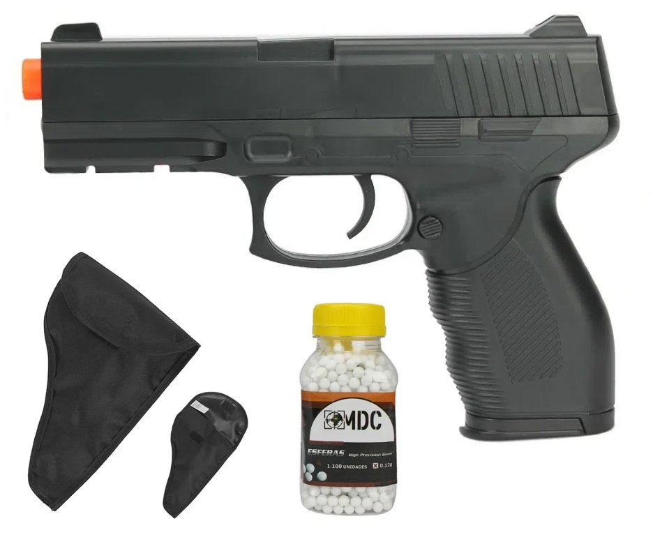 Pistola de Airsoft Vigor Spring VG 24/7 V310 + BBS + Coldre / Capa