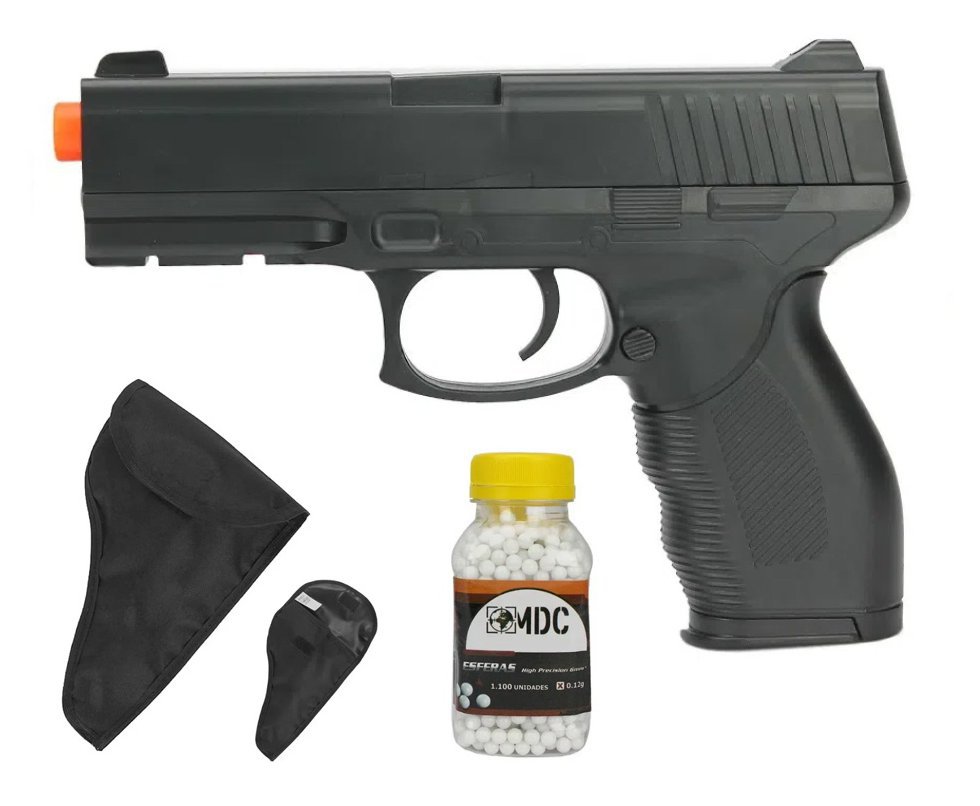 Pistola de Airsoft Vigor Spring VG 24/7 V310 + BBS + Coldre / Capa