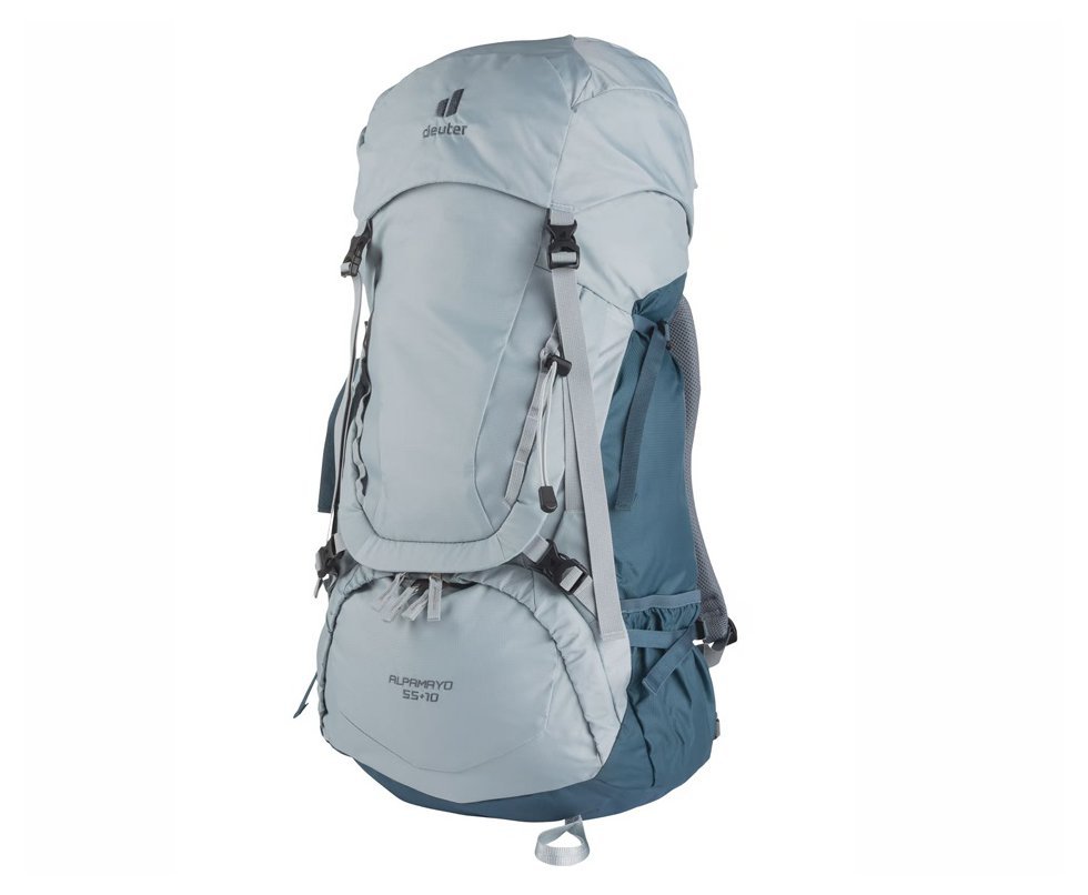 Mochila Alpamayo 55+10L Cinza/Azul Trekking, Trilha, Carga - Deuter