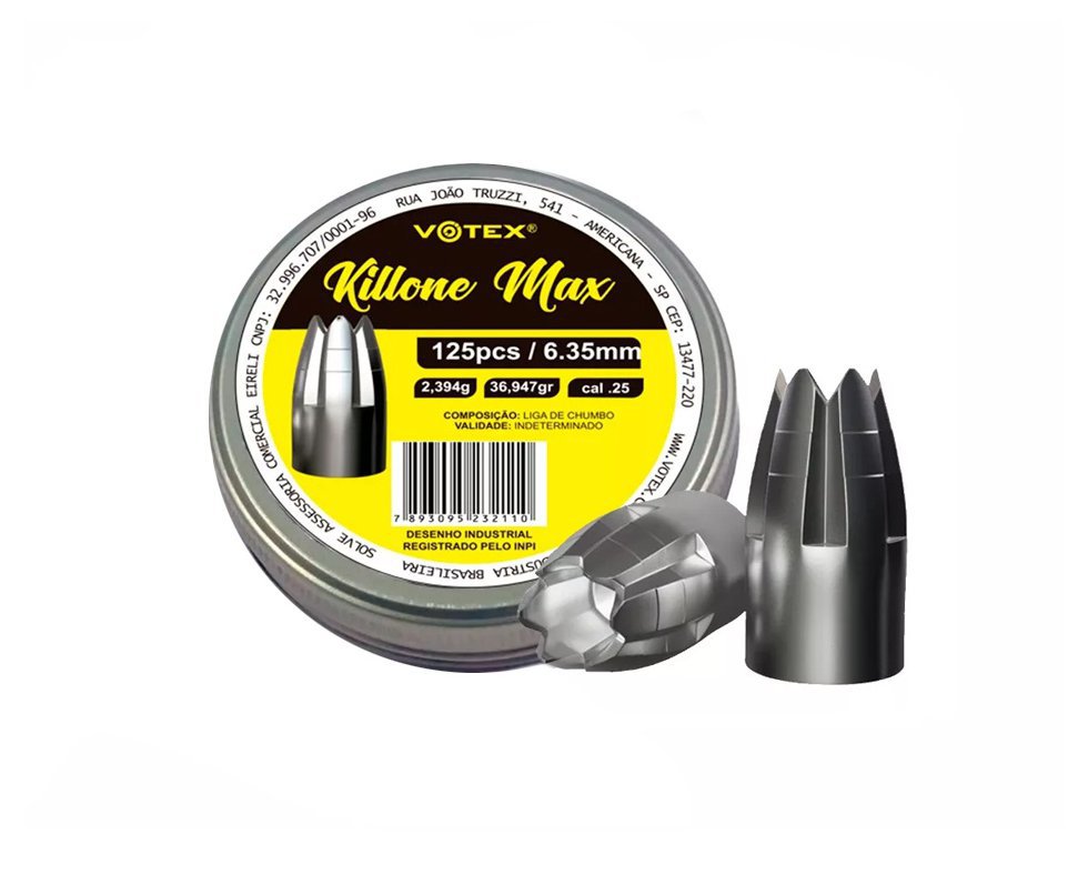 Chumbinho Votex Killone Max 6,35mm 125pcs/post.