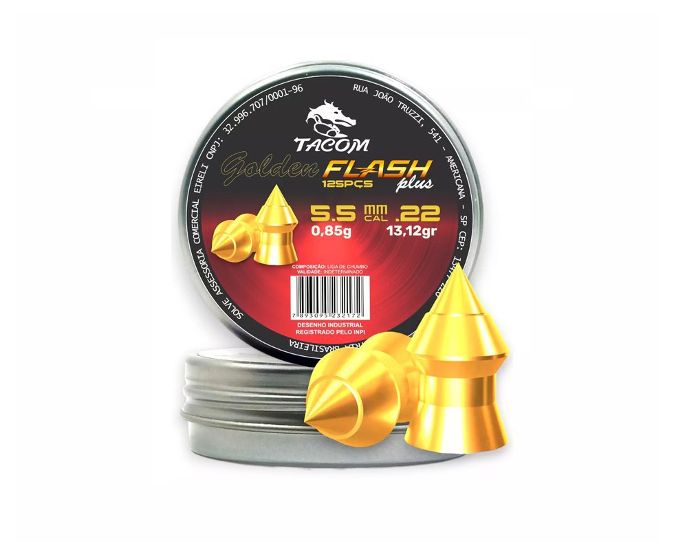 Chumbinho Tacom Flash Plus Gold 5.5mm 125pcs/post. - Votex