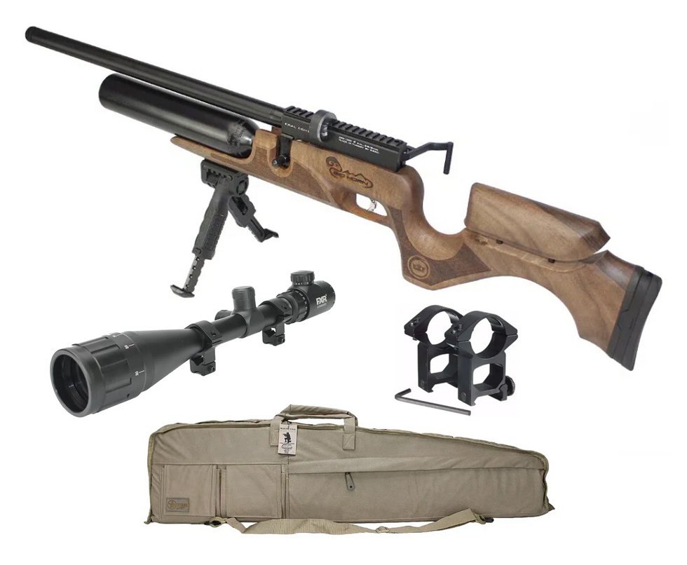 Carabina PCP Kral Puncher Bighorn 12 Tiros 5.5 + Case/Capa + Luneta 6-24x50