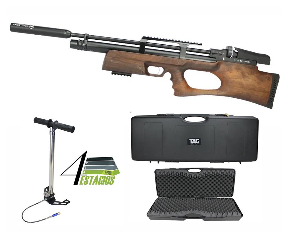 Carabina Pcp Puncher Breaker W Bullpup 5.5 + Bomba 4 Estágios + Case Rigido
