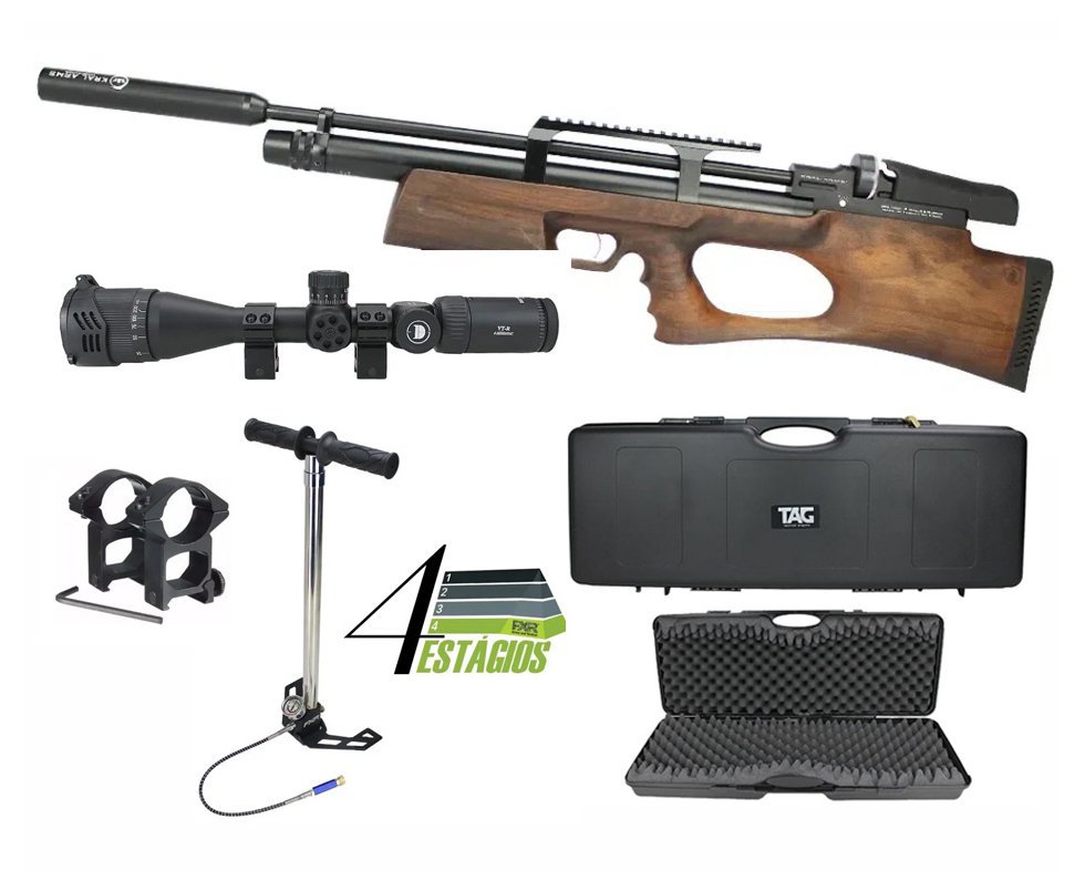 Carabina Pcp Puncher Breaker W Bullpup 5.5 + Bomba 4 Estágios + Case Rigido + Luneta 4-16×42
